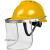 代尔塔（DELTAPLUS）安全帽带面罩全脸防护透明PVC铝包边烧焊防飞溅防冲击打磨面屏 蓝色安全帽+支架+面屏