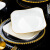 景德镇（jdz）新款陶瓷盘子家用轻奢餐具西餐盘创意菜盘子碟子八角深盘汤盘套装 描金白色8英寸如意方盘4个装