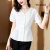 VivaSoli香港潮牌时尚气质雪纺女士衬衫女夏新款洋气V领小衫收腰显瘦 白色 XL