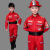 欧洲象儿童消防员服装小孩职业体验角色扮演套装幼儿园消防员亲子演出服 布帽短袖套装一 120cm