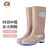 上海牌雨鞋女士高筒舒适PVC耐磨防滑防汛劳保工业防护耐腐蚀耐酸碱食品加工鞋SH302 卡其色 38