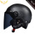 3C认证电动车头盔男女士四季摩托车哈雷半盔冬季款保暖防寒安全帽 黑色长茶镜