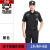 彬单 新款速干保安服工作服套装物业保安服 黑色（上衣+裤子+标+腰带+帽子） 175