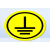 接地标识确保电力地线标签械电器警示贴纸设备安全标志警告标示 黄色接地 4x4cm
