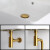 澳颜莱墙排专用下水器 下水管墙排专用直角入墙式金色全铜浴室柜洗手台 拉丝金J220-BG有溢水口(0.8米铜