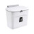 普利赛拉 壁挂式垃圾桶卫生间悬挂垃圾桶 7升白色-有盖+挂钩+刮板+无痕贴