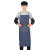 牛仔围裙工作围裙劳保电焊男女韩版时尚厨房餐厅耐磨帆布围裙 长袖牛仔反穿衣