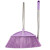 海斯迪克 HKLY-73 孔雀塑料扫把套装 不锈钢长柄扫把家庭不粘毛发加宽清洁扫帚 紫色