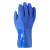 金诗洛 KSL033 蓝色耐油浸塑棉毛浸胶 磨砂防滑加厚加大耐酸碱劳保手套 不加绒