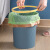 采易乐 压圈垃圾桶 卫生间厨房客厅简约无盖塑料垃圾篓 大号方形深蓝【12L】08716