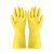 贸正 乳胶防护手套 防水防滑耐油耐磨橡胶皮加工清洗清洁劳保用品 黄色10双S码