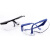 稳斯坦 WF042 防护眼镜 防飞溅防尘打磨眼镜防风沙防冲击眼镜伸缩腿 蓝架白片(1个)