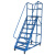 超市步梯带轮子登高车移动平台梯子仓库理货梯登高梯AA 定制3.5米平台带轮适配