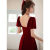 tromlfz敬酒服新娘新款夏季酒红色结婚订婚回门礼服连衣裙女平时可穿 WX325酒红色中长款 XL