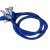 宏建 安全绳 救援绳  登山绳  编织涤纶绳  两端带安全锁扣 一根价 蓝色 14mm厚*100米