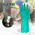 东方红 丁腈手套 清洁手套防水女加厚工作劳保胶皮手套 5双装绿色 S码 