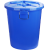 大号垃圾桶带盖户外家用特大号商用厨房无盖圆桶环卫潲水桶带轮子 100升蓝色无盖（加厚款）