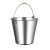 庄太太【15L】圆形白铁皮赠品桶百货加厚手提水桶垃圾铁桶大号油桶镀锌桶
