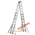 升降人字梯折叠伸缩加厚工程梯便携别墅户外5678米铝合金梯子 伸4米/缩2.35米/4.0厚