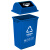 科力邦（Kelibang） 户外垃圾桶 大号环卫分类垃圾桶厨余有害商用景区物业翻盖垃圾桶60L KB1031 蓝色（1个)