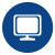 稳斯坦 （5个装）桌面物品定位贴定位标志标识6S5S蓝色办公规范标签标志 5*5cm 显示器 W542