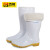 百舸 高筒白色加棉雨鞋 防滑耐磨保暖牛筋底水鞋 45码 BG-ZB-4634-0
