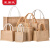 采易乐 黄麻手提袋 环保购物袋 礼物包装袋 简约打包袋 拉链款棉绳大号（32x13x22cm）09114