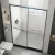 画间极窄淋浴房一字型卫生间干湿分离简易隔断定制一体式浴室玻璃移门 1.1-1.19m哑黑色全包框12mm侧框22mm