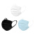 飞尔 防护口罩轻薄透气低呼吸阻力口罩系列泡泡纱耳带 多色组合装【黑+白+蓝】