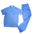 夏天工作服男士透气耐磨食品车间工厂套装女薄款物业劳保工装短袖 蓝色单上衣 XL