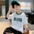 AN男童短袖T恤儿童上衣服中大童夏装季白色韩版孩潮薄半袖 白色 120