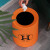 FW1268 简约双层拉极桶厨房垃圾篓纸筒塑料垃圾桶双层带内筒 小号橙色