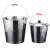 不锈钢水桶手提式304 提桶油桶储水加厚食堂铁皮桶带盖提水桶 特厚32cm12升水桶带盖 送水勺