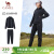 骆驼（CAMEL）运动两件套装女立领休闲时尚跑步服 J23CAXLN029 幻影黑 XL