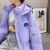山头林村大童羽绒服女12-15岁新款宽松版羽绒棉服面包服棉衣外套加厚棉袄5 紫色 X-L- 建议145168-斤-