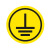 接地标识贴ABCNPE相序标志电器电气设备标签提示贴 接地(黄底带圈) 不干胶  1.5x1.5cm / 100小贴