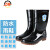 上海雨鞋耐腐蚀耐酸碱耐磨防滑防汛劳保胶鞋工业防护PVC食品加工鞋SH704 黑色棕底 39