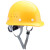 蓝炎 京山诺安 应急用安全帽印字建筑工地工程施工工厂定制国标加厚透气头帽 玻钢型安全帽透气旋钮黄色