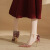 夜葵小码女鞋323334新款单鞋高跟鞋红色女细跟包头中空鞋宴会新娘鞋感 红色(跟高6cm) 36