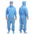 无尘服工作服连体胯下拉链工厂实验室洁净服男女 蓝色0.25网格 S