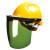 电焊面罩配安全帽式焊工防护面具防烤脸护脸全脸焊头戴式焊帽面屏 绿色面罩+三筋透气黄色安全帽