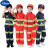 迪士尼（Disney）六一儿童消防员表演出服亲子职业体验服装角色扮演衣服幼儿园套装 红色短袖消防服+上衣+裤子 100码建议身高96-105cm年龄2-3岁