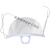 千井口罩适用于专用厨师透明微笑厨房定制食堂塑料餐饮餐厅防雾口水飞 白色花边2盒20个(可循环使用)