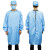 防尘反服穿工作服大褂实验室围裙无尘衣不沾发美发罩衣 反穿衣(蓝色)