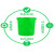 垃圾桶圆形加厚大号带盖厨余易腐垃圾分类绿色熟胶圆筒商用过滤大 100K绿色有盖