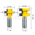2件套3齿方齿榫合刀地板刀拼板刀木工铣刀镂刀钨钢T型榫合刀 1/2柄