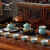 auratic 国瓷永丰源夫人瓷 西湖蓝15头 茶具套装  茶漏中国风盖碗杯子