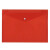 稳斯坦 WST2008 按扣档案袋（10个）透明文件夹 塑料资料袋 防水公文袋 A4袋（透明红）