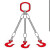 HILLSLING 山水 编钢丝绳两爪式 D16X3组合（两根、一个5T吊环、2个3T吊钩）