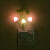 奥罗登创意小蘑菇七彩小夜灯LED光控感应灯插电节能壁灯卧室壁灯床头灯 两个【大玫瑰+海马玫瑰】
